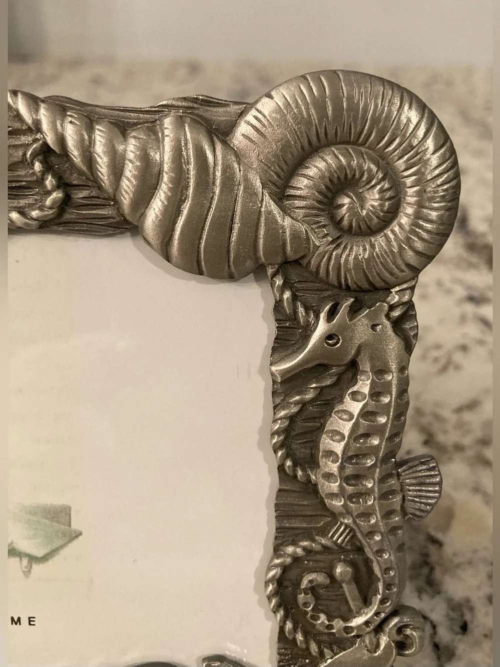 Vintage Pewter Nautical Picture Frame